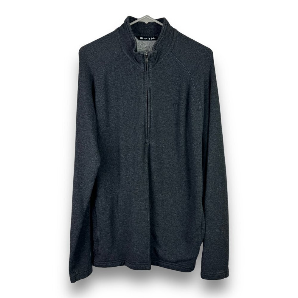 Travis Mathew Mens Sz S 1/2 Zip Golf Fleece Jacket Gray Tennis Preppy Fall